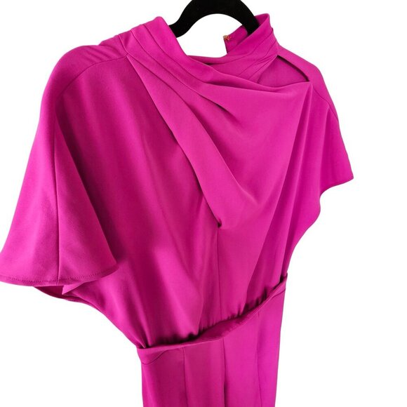 Black Halo Fuscia Pink High Neck Body Suit Sz 6 - Picture 2 of 8